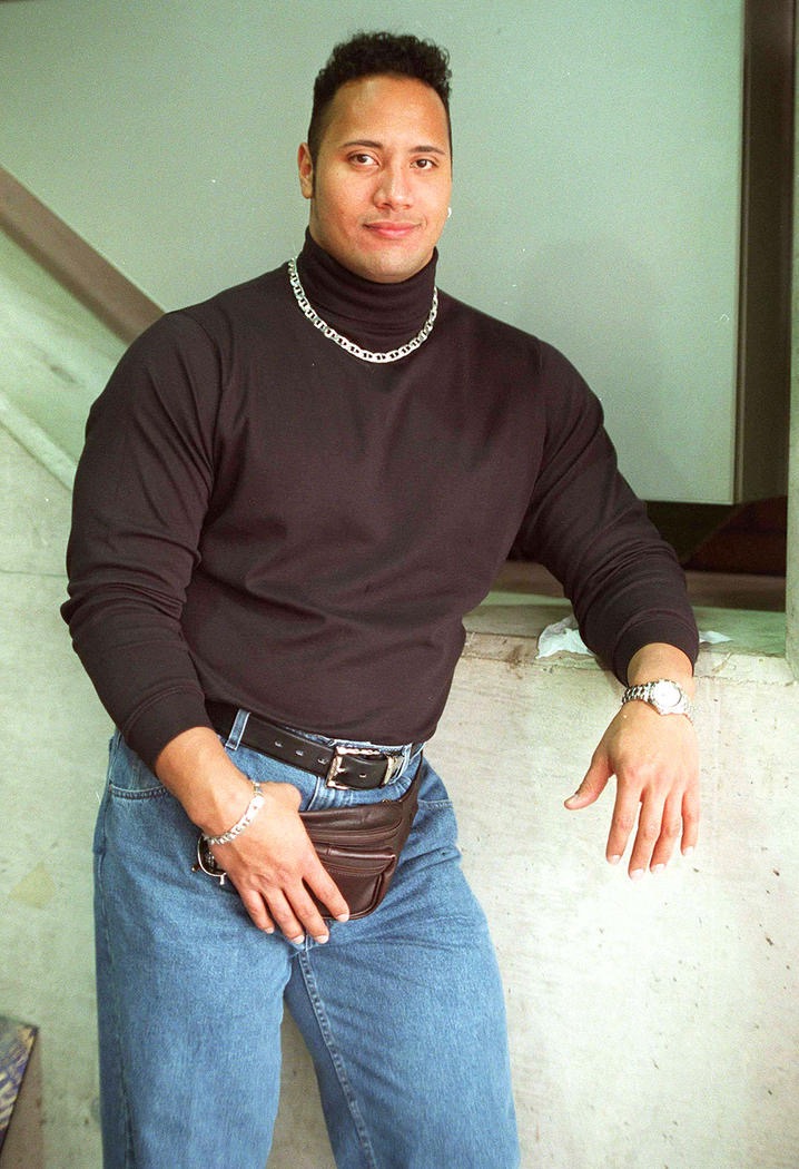 the Rock black polo neck